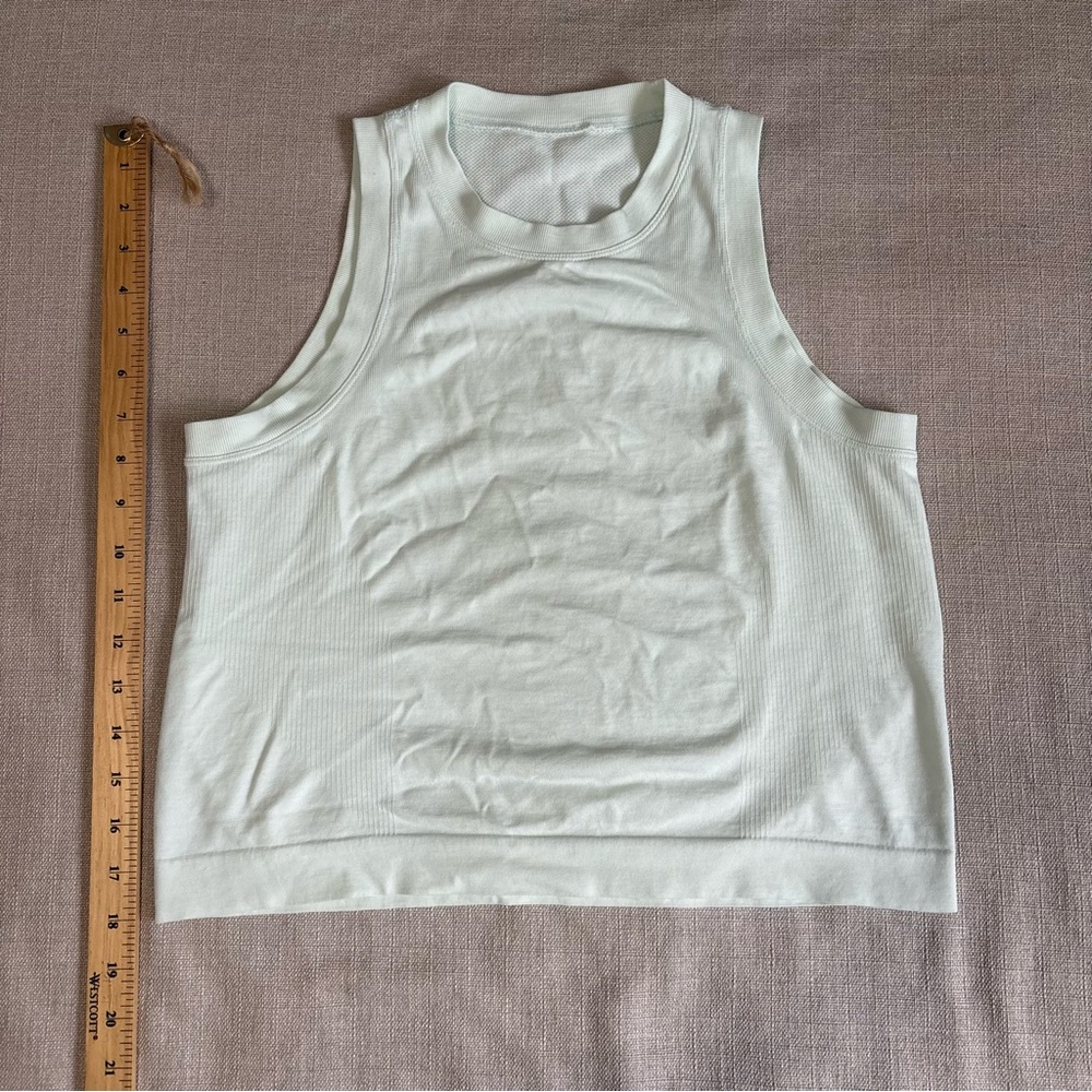 LNDR mint green athletic cropped Tank Top